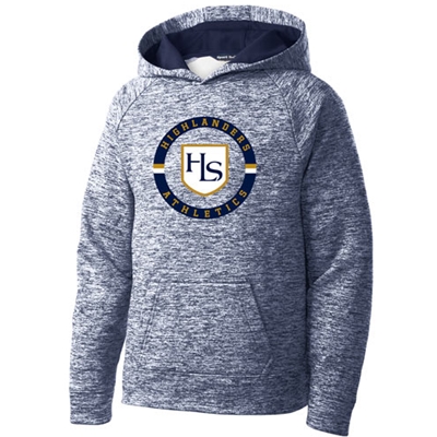 HS304/YST225<br>Youth - PosiCharge Electric Heather Fleece Hooded Pullover
